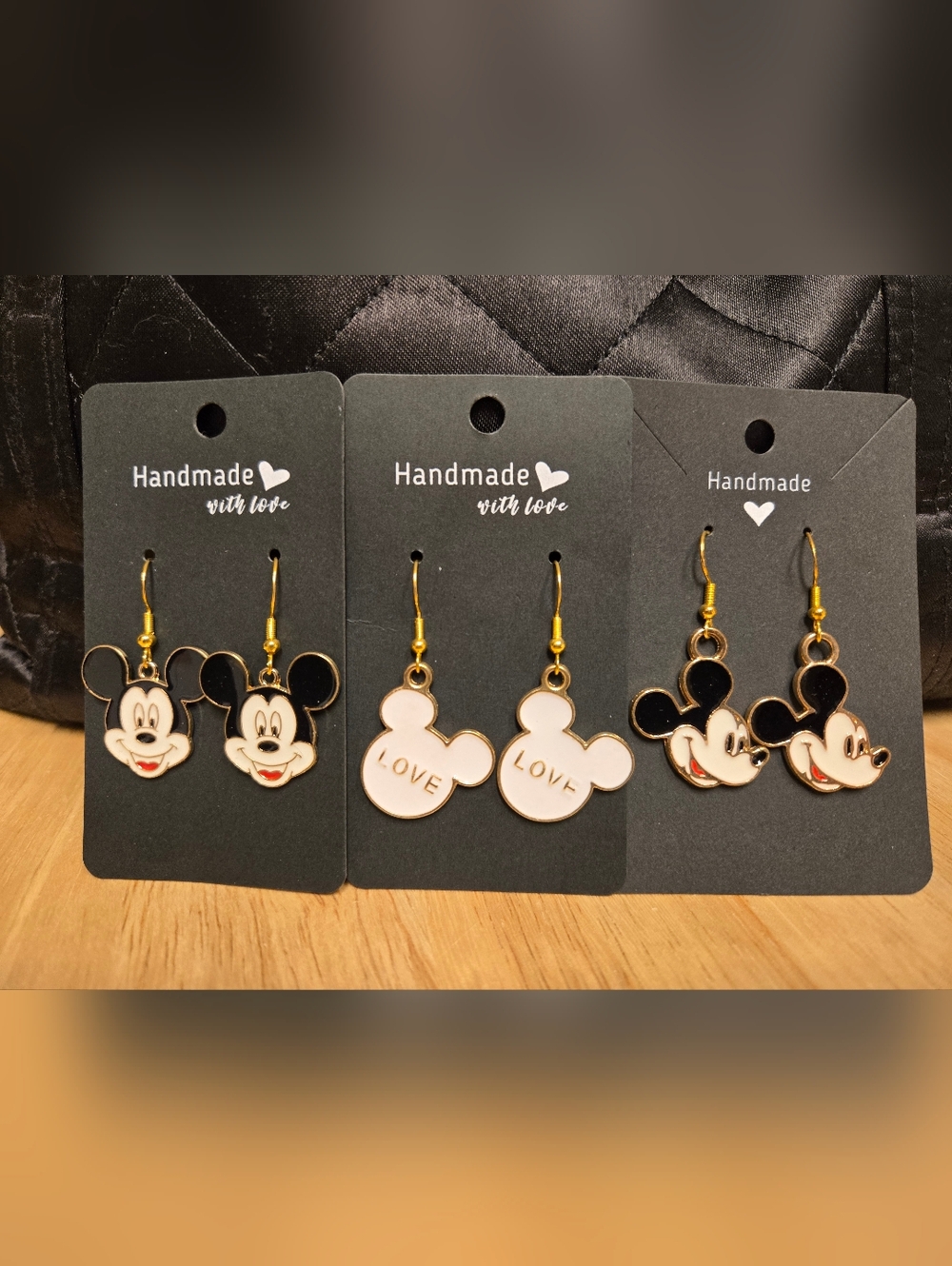 Mickey Mouse Earrings - Set Of 3 Hand Crafted